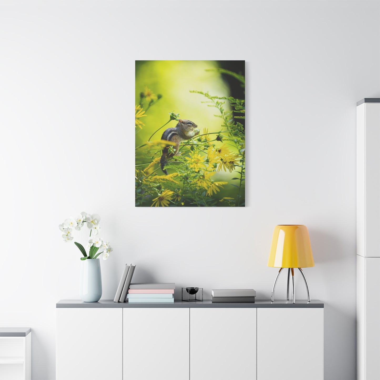 Eastern Chipmunk on Cup Plant - Matte Nature Print