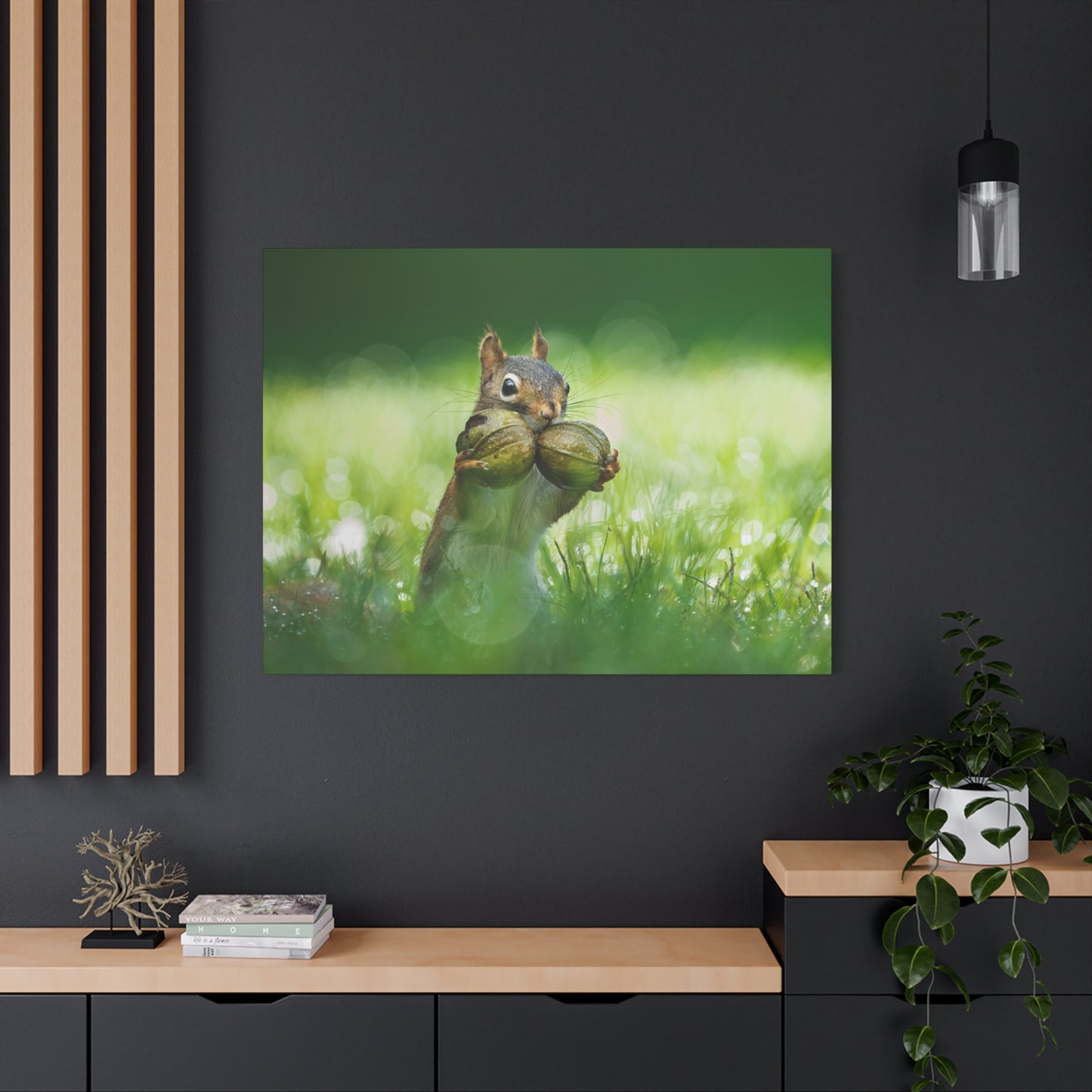 Red Squirrel Doubled Up Nuts - Matte Nature Print