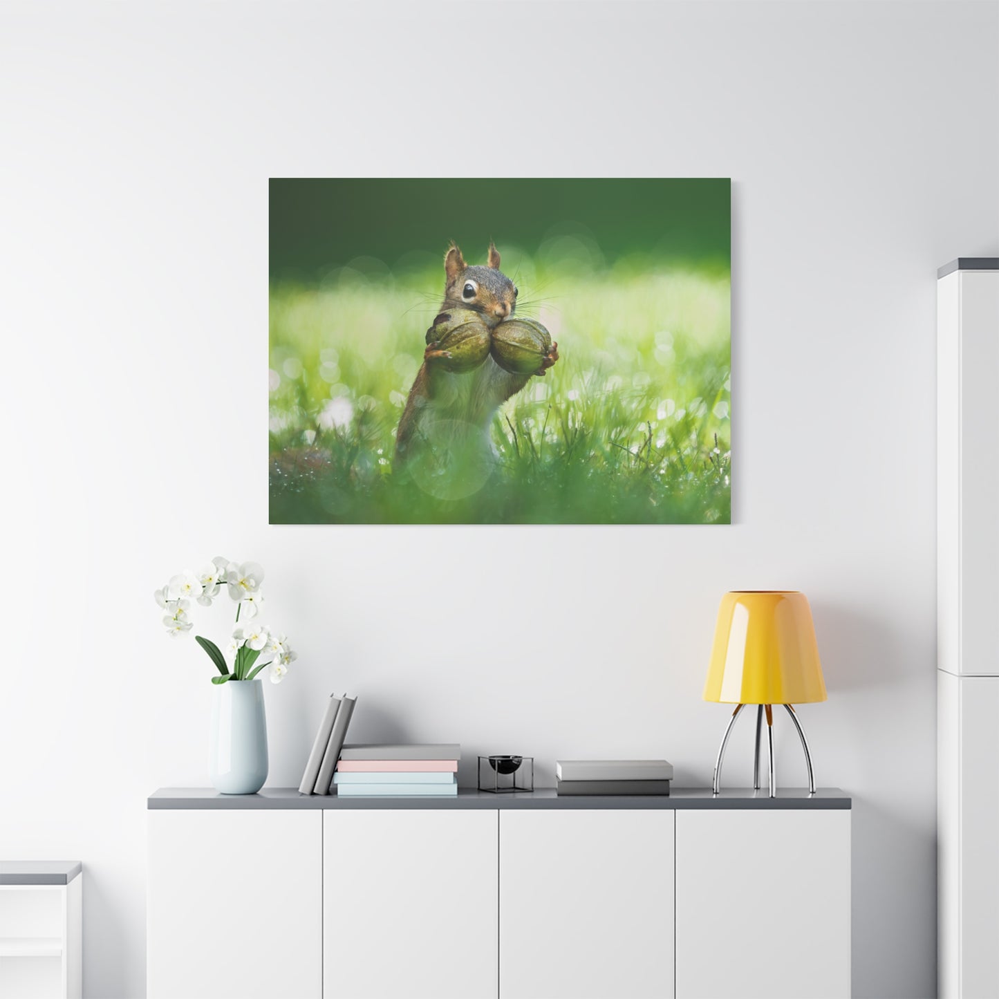 Red Squirrel Doubled Up Nuts - Matte Nature Print